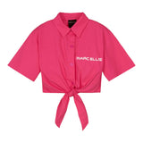 Marc Ellis Camicia Modello Crop Tinta Unita con Logo per Bambina JMJSH14155 FUXIA MARC ELLIS 