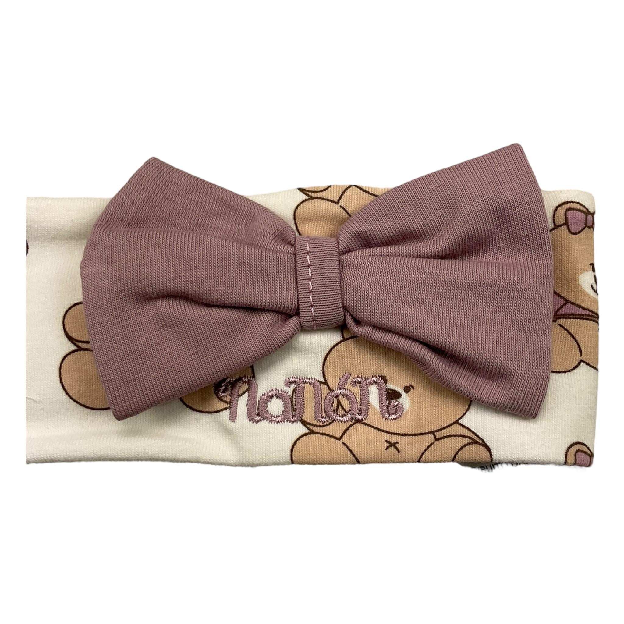 NANAN fascia capello tinta unita con stampe orsetti Bianco per Neonata I2447PCB BIANCO NANAN 