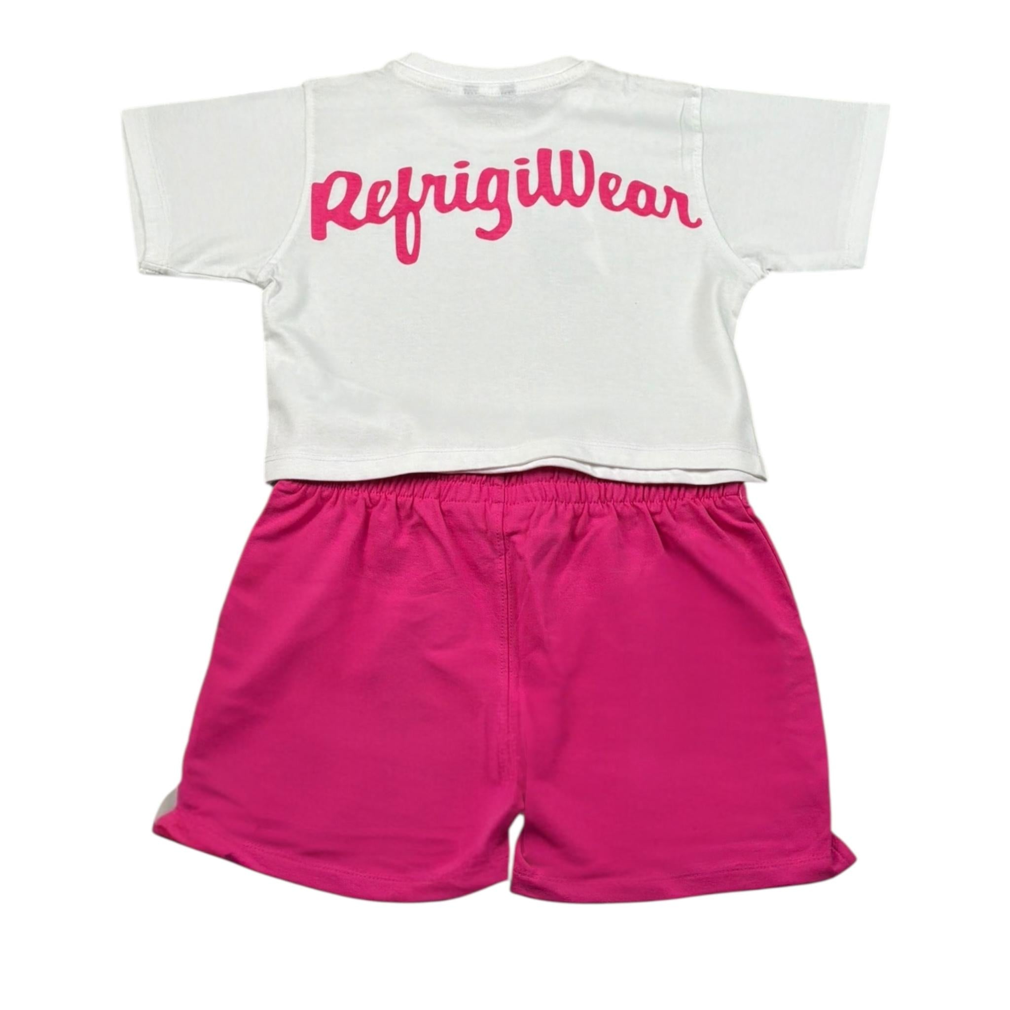 Refrigiwear Completo 2 Pezzi Bicolore T-Shirt-Bermuda per Bambina RG1470W255 BIANCO/ROSA REFRIGIWEAR 