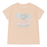 Guess T-Shirt Girocollo Tinta Unita con Stampa per Neonata K5RI06K6YW4 ROSA GUESS 