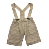 Miss Blumarine Solid Color Bermuda Shorts With Beige Straps For Newborns