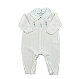 Le Coconne Tutina Tinta Unita con Ricami per Neonata LCN1940 PANNA LE COCONNE 