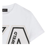 Karl Lagerfeld T-Shirt Girocollo Tinta Unita con Stampa per Bambino Z30432J BIANCO KARL LAGERFELD 