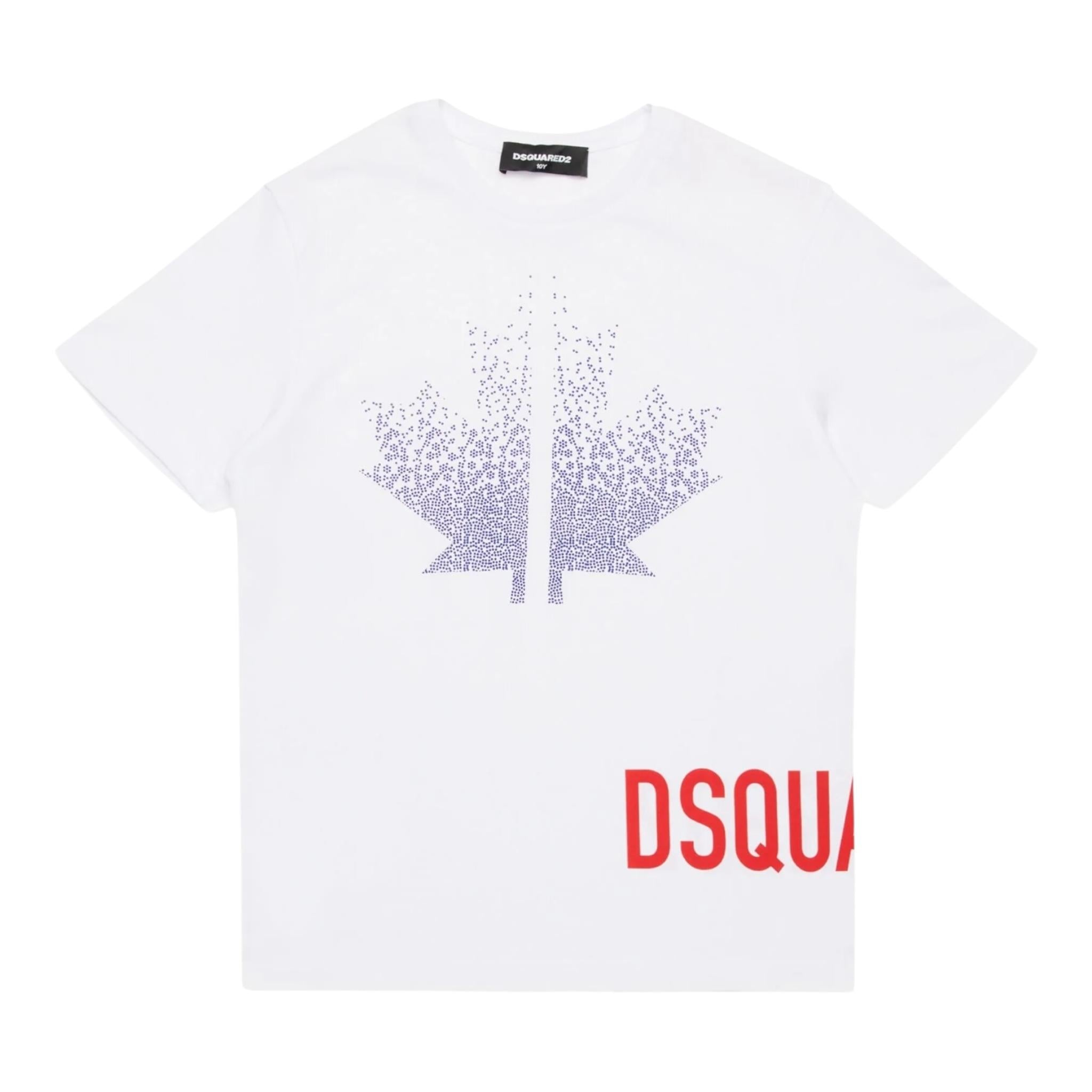 DSQUARED2 t-shirts girocollo tinta unita con stampa in contrasto Bianco per Bambino DQ2537XX BIANCO DSQUARED2 