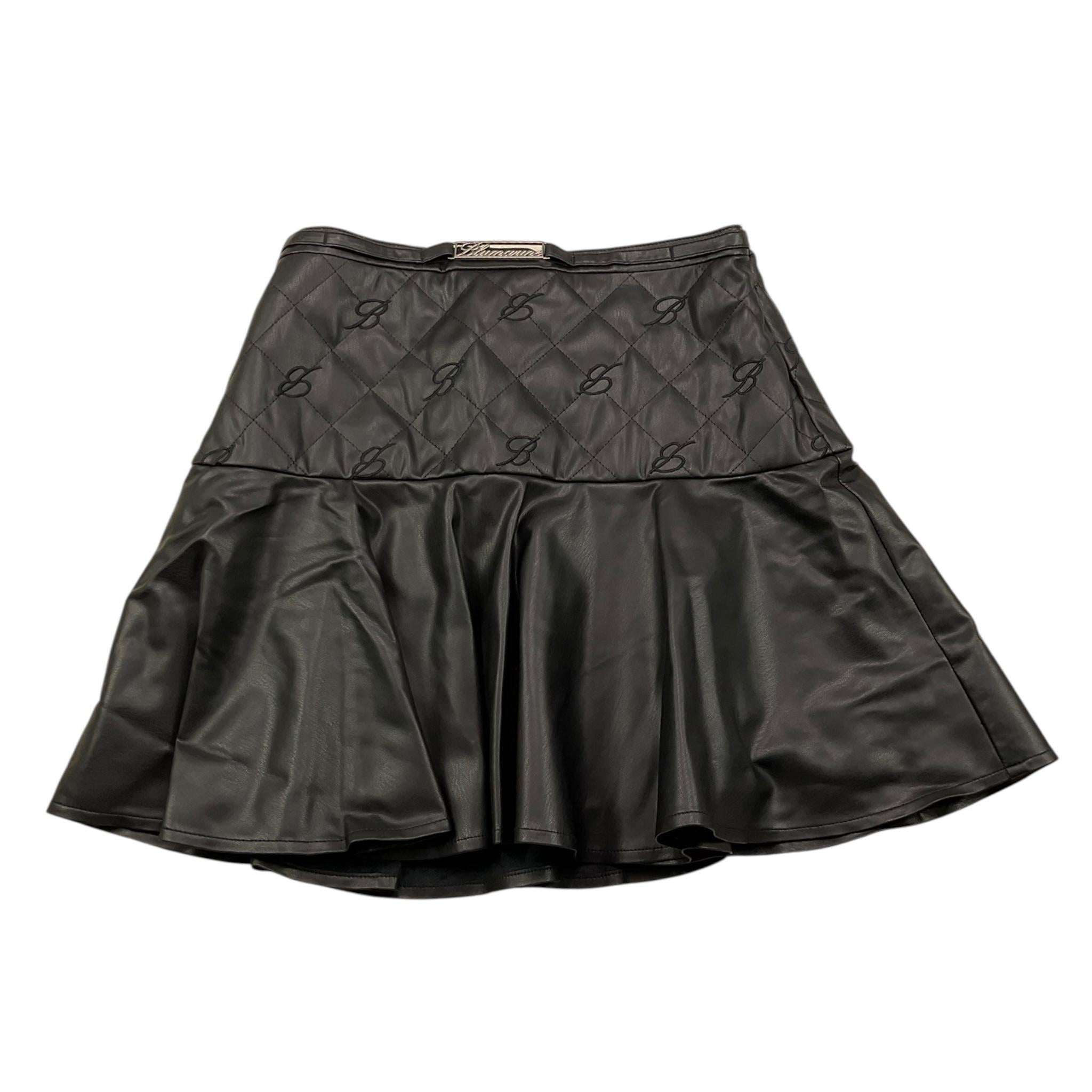 MISS BLUMARINE gonna tinta unita in ecopelle Nero per Bambina IF4046 NERO MISS BLUMARINE 