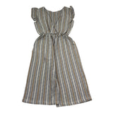 Petit Indi Tuta Intera Tinta Unita con Fantasia A Righe per Bambina SS25BK5229 BLU PETIT INDI 