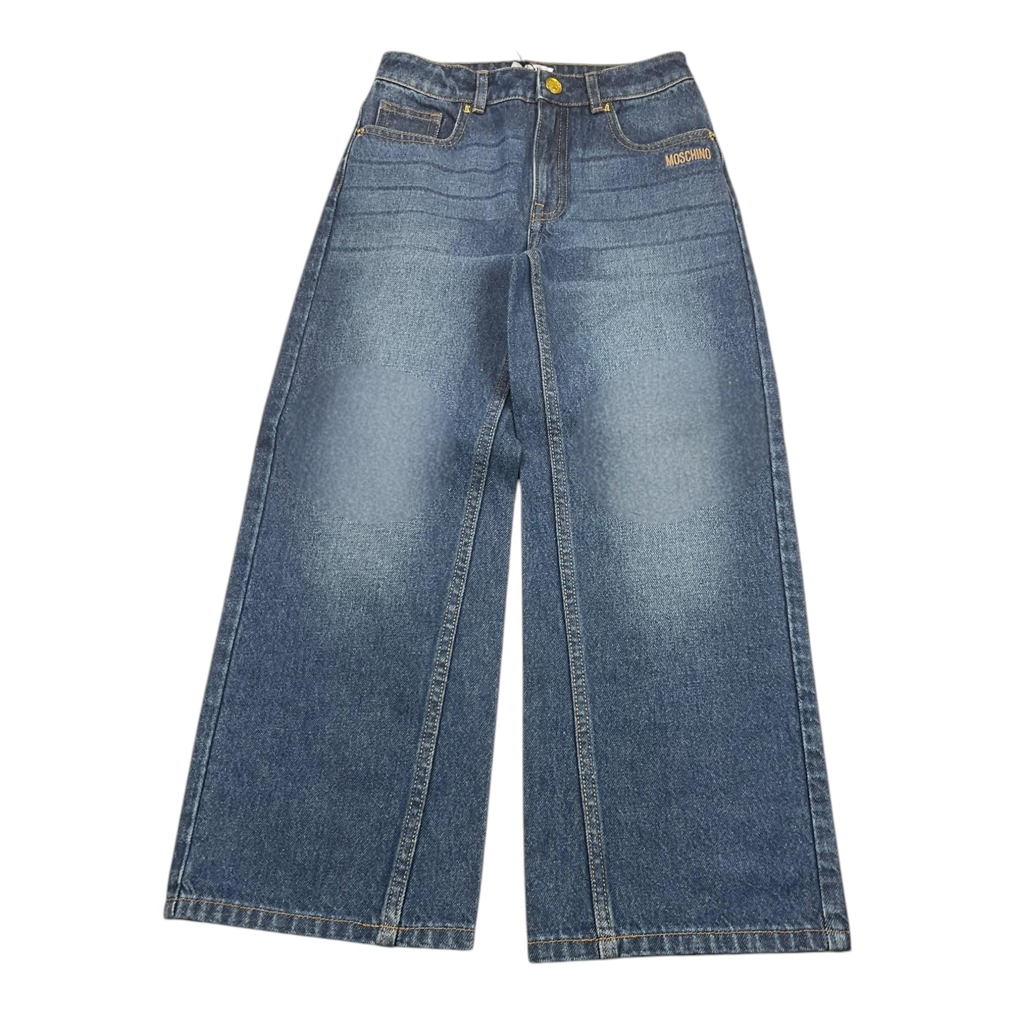 MOSCHINO jeans modello a palazzo tinta unita con girovita regolabile Blu per Bambina HDP06M BLU MOSCHINO 