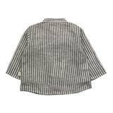 Teddy E Minou Long Sleeve Shirt Striped Pattern Korean Collar Gray For Newborn