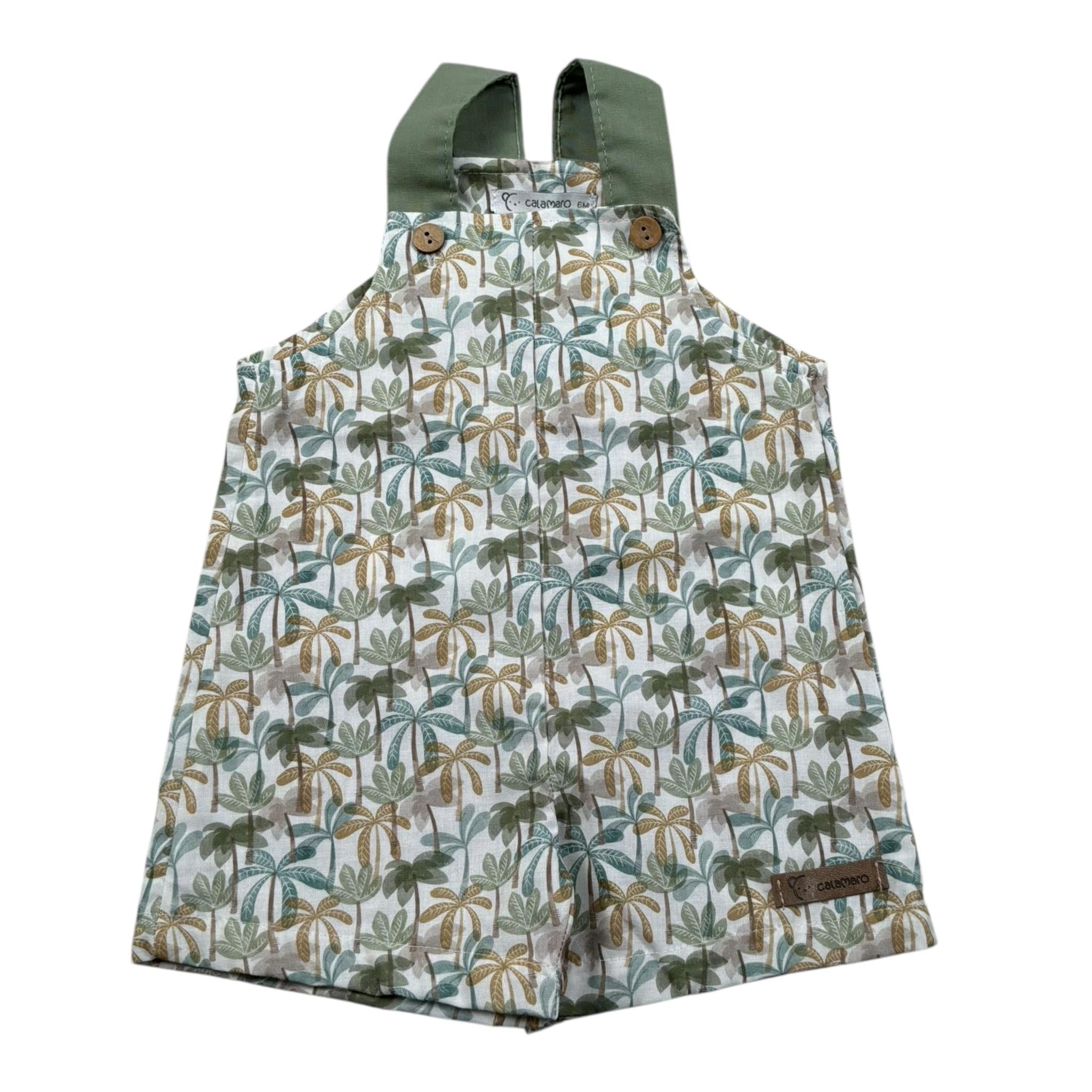 Calamaro Salopette Tinta Unita Stampa Fantasia per Neonato 32481 BIANCO CALAMARO 