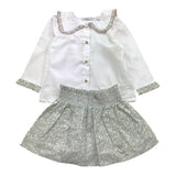 BABIDU completo 2pz gonna-camicia bicolore Bianco/verde per Bambina 93667 BIANCO/VERDE BABIDU 