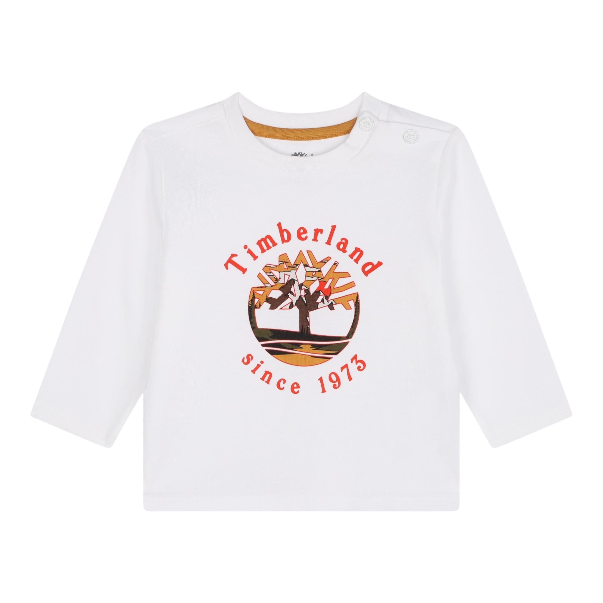 TIMBERLAND shirt girocollo tinta unita con logo Bianco per Bambino T60255J BIANCO TIMBERLAND 
