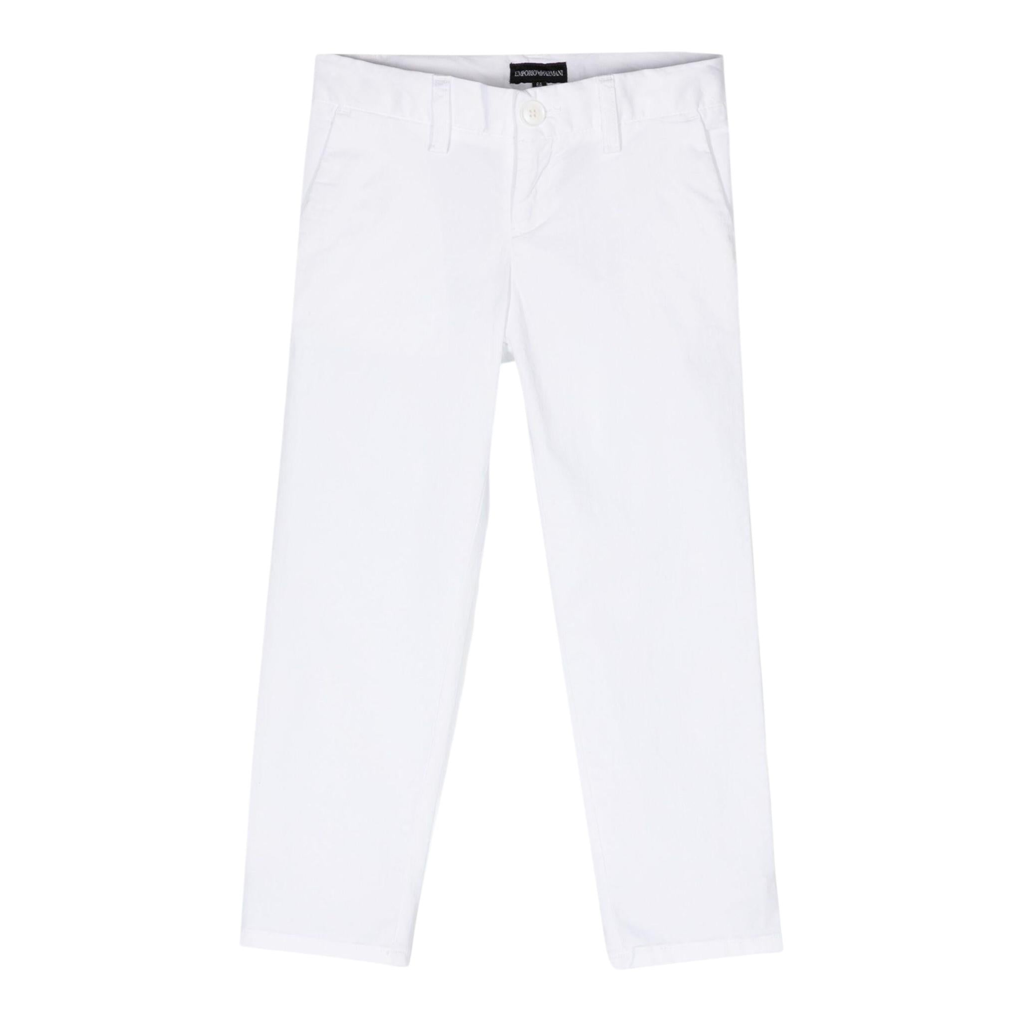Emporio Armani Pantalone Tinta Unita con Tasche Americane per Bambino 8N4P60XX BIANCO EMPORIO ARMANI 