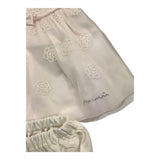 Minu' Complete 2 Piece Dress-Panty Solid Color White For Newborn