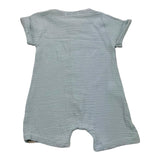Squid Romper Half Sleeve Solid Color Blue For Newborn