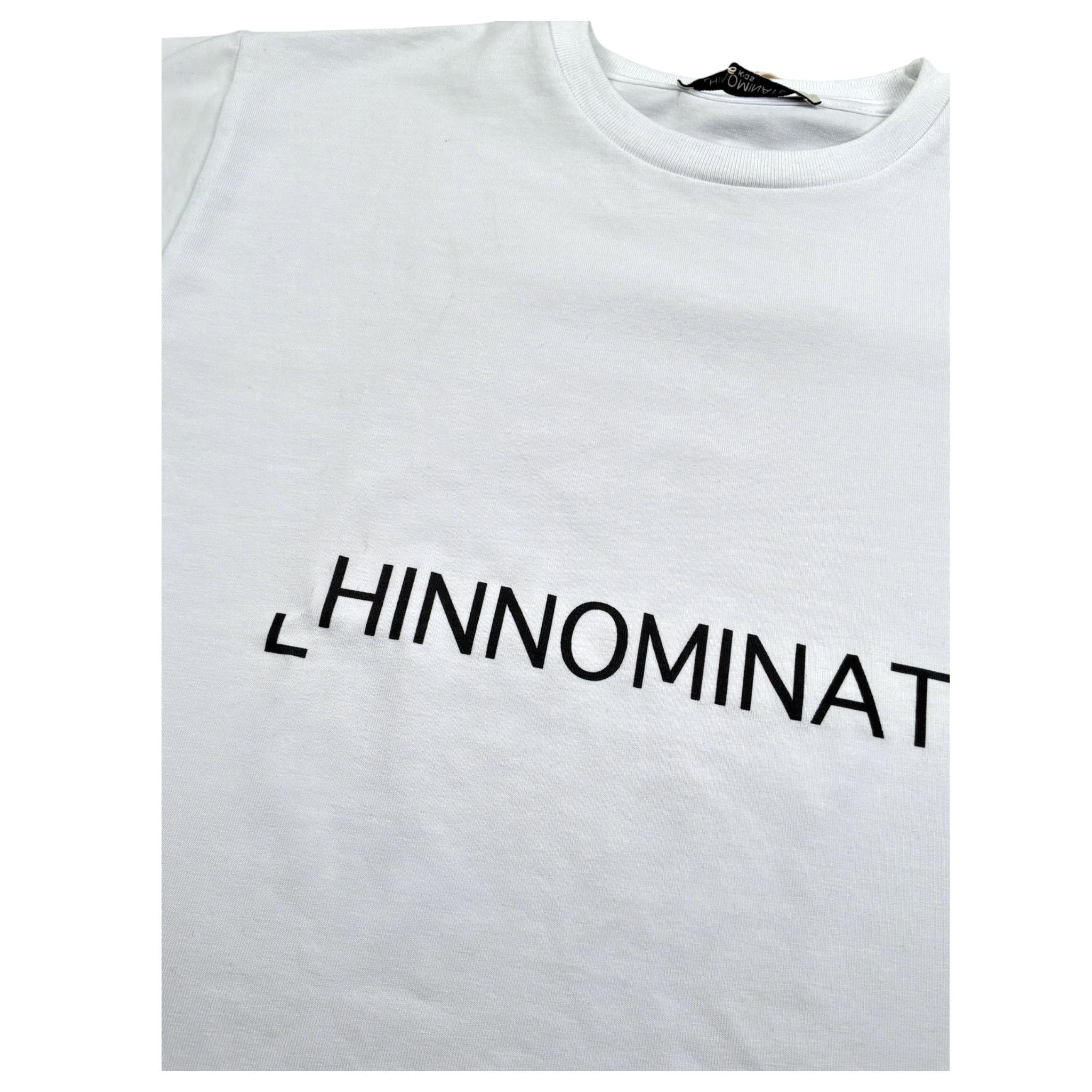 Hinnominate T-Shirt Girocollo Tinta Unita con Stampa per Bambino 3636M00012 BIANCO HINNOMINATE 