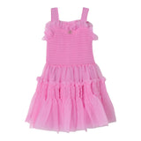 Twinset Solid Color Sleeveless Dress With Pink Tulle For Baby Girl