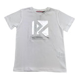 Cesare Paciotti Solid Color Crew Neck T-Shirt With White Logo Print For Boys