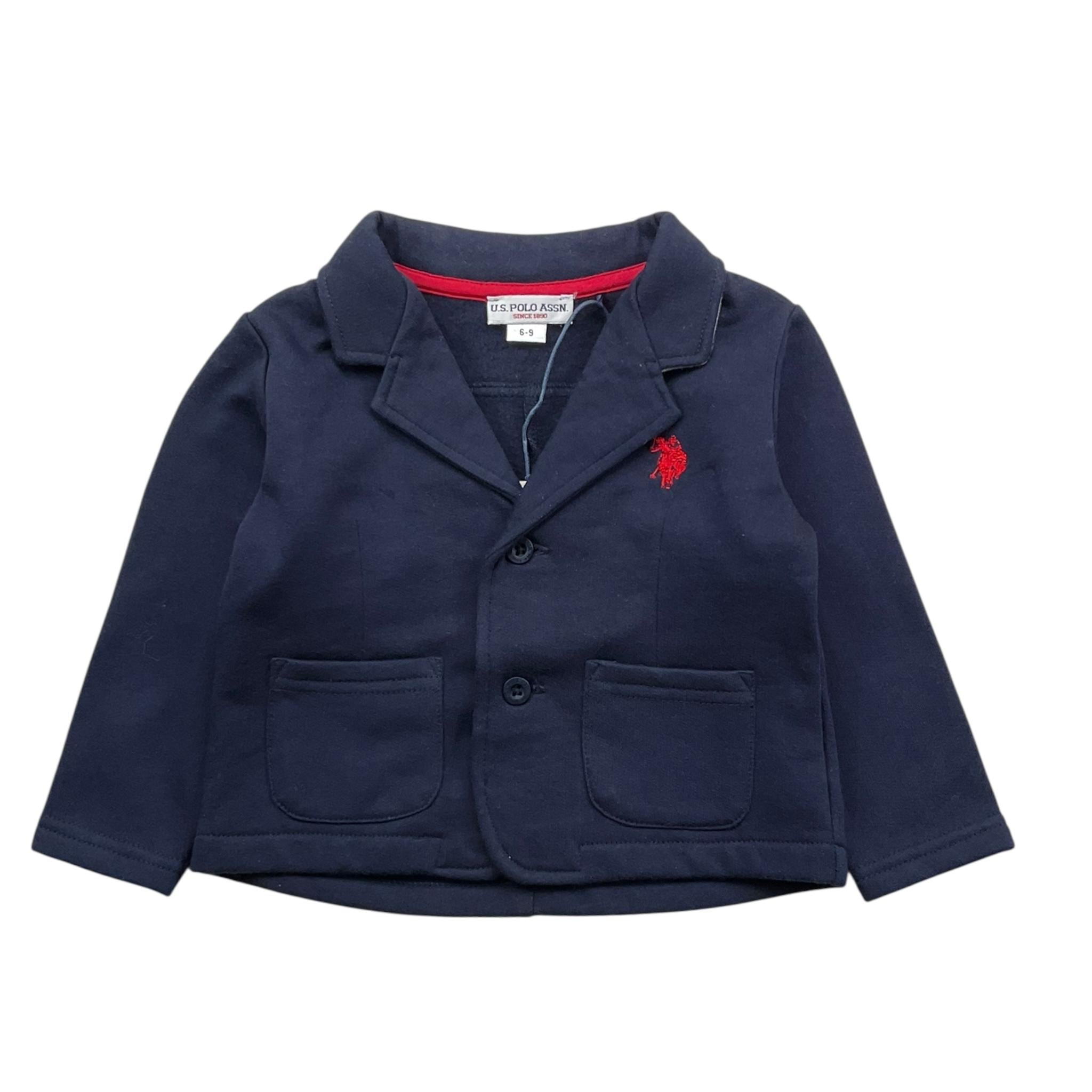 U.S. POLLO ASSN giacca tinta unita con logo Blu per Neonato GIA0059 BLU U.S. POLLO ASSN 