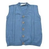 Pure Firenze Gilet In Filo Tinta Unita con Ricami per Neonato PC03602 AZZURRO PURE FIRENZE 