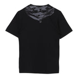 CP Company Solid Color Crew Neck T-Shirt with Black Logo Print for Kids