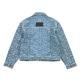 Marc Jacobs Solid Color Denim Jacket With Logo Buttons Light Blue For Girls