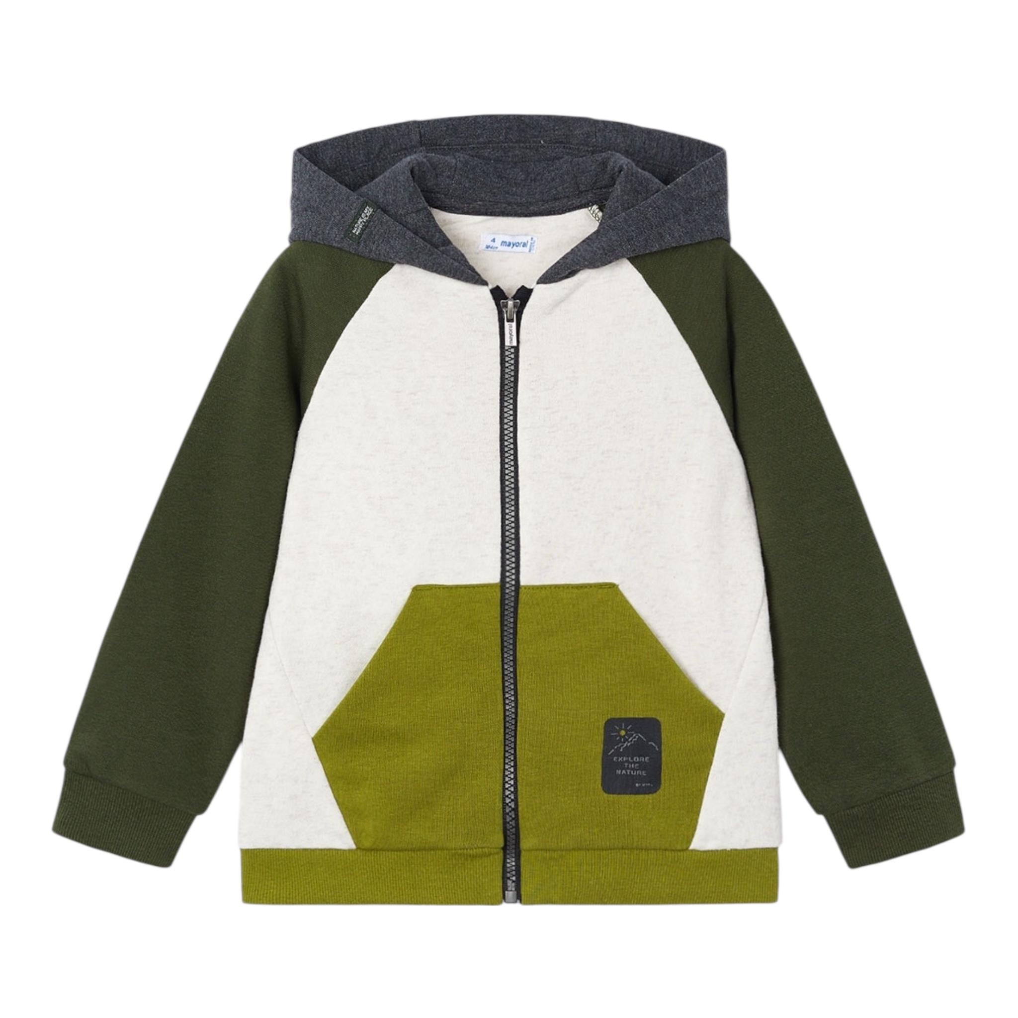 MAYORAL felpa cn zip e cappuccio multicolor Bianco per Bambino 4476 BIANCO MAYORAL 