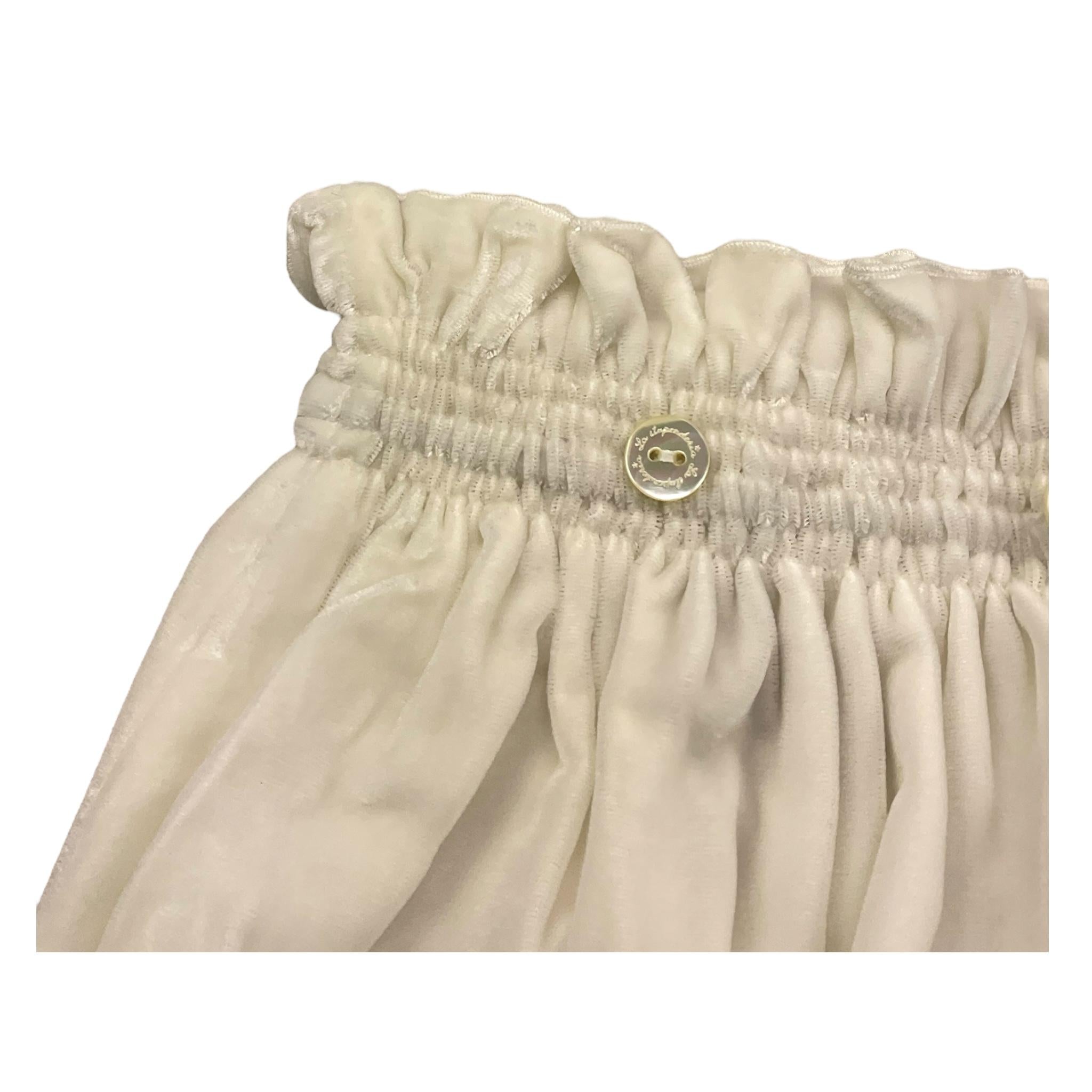 LA STUPENDERIA culotte tinta unita in ciniglia Bianco per Neonata CBCU52 BIANCO LA STUPENDERIA 