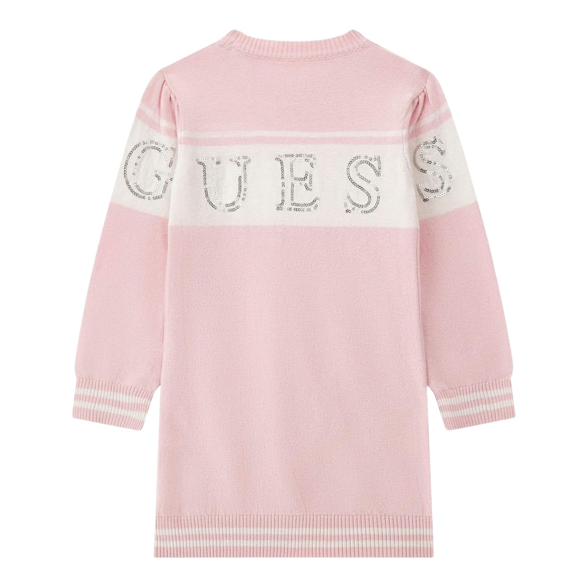 GUESS abito manica lunga girocollo cn logo paillettato Rosa per Bambina K4YK017Z3GW0 ROSA GUESS 