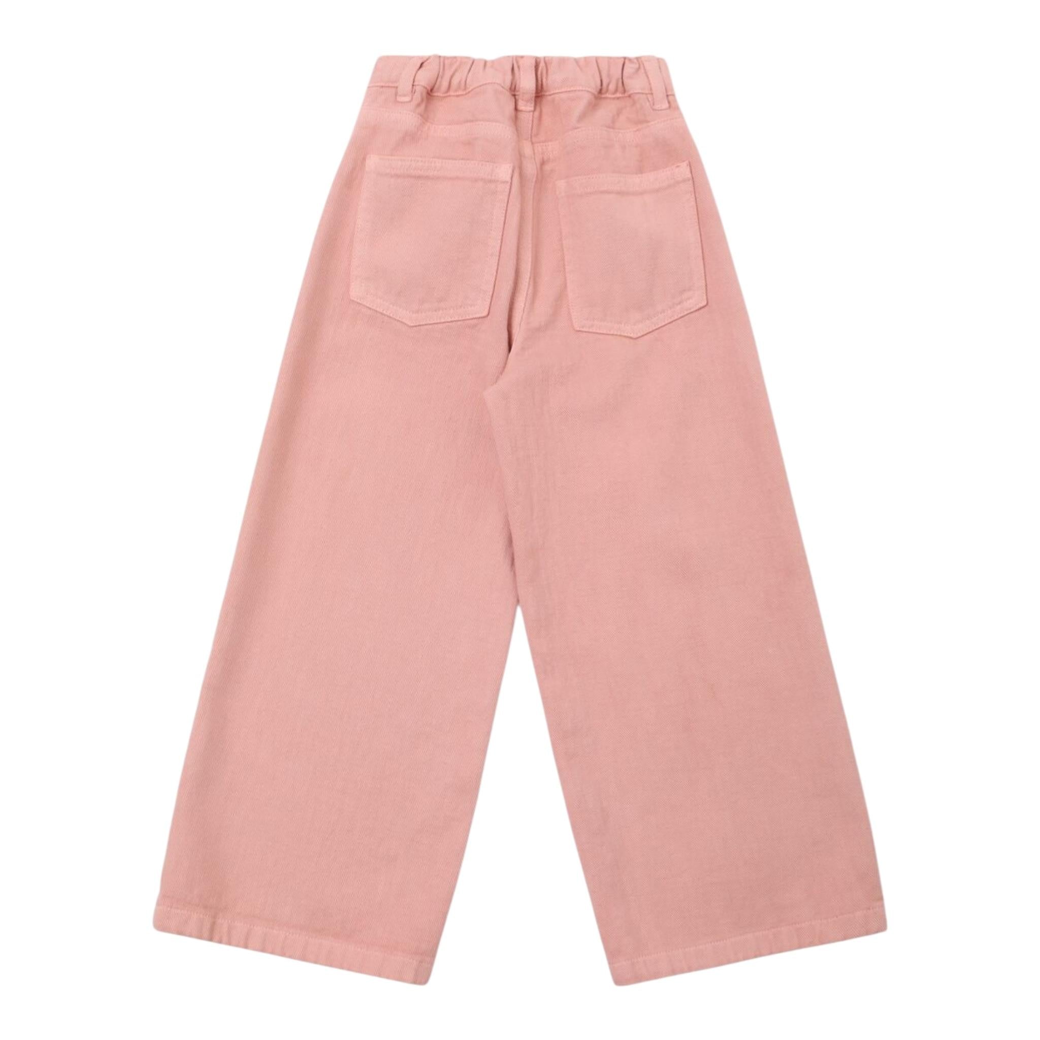 Il Gufo Jeans Tinta Unita Modello Palazzo per Neonata P25PL434J0044N ROSA IL GUFO 
