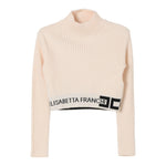ELISABETTA FRANCHI maglia mezzo collo tinta unita con logo Beige per Bambina EFMA152X BEIGE ELISABETTA FRANCHI 