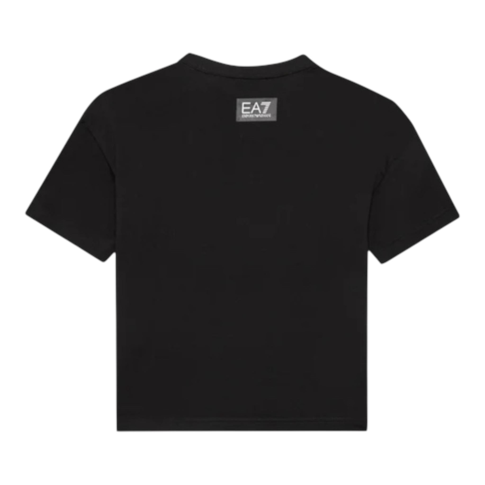 EMPORIO ARMANI t-shirt girocollo tinta unita con stampa Nero per Bambino 3DBT59 NERO EMPORIO ARMANI 