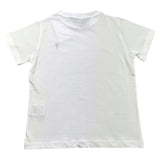 Cesare Paciotti Solid Color Crew Neck T-Shirt with White Logo Print for Kids