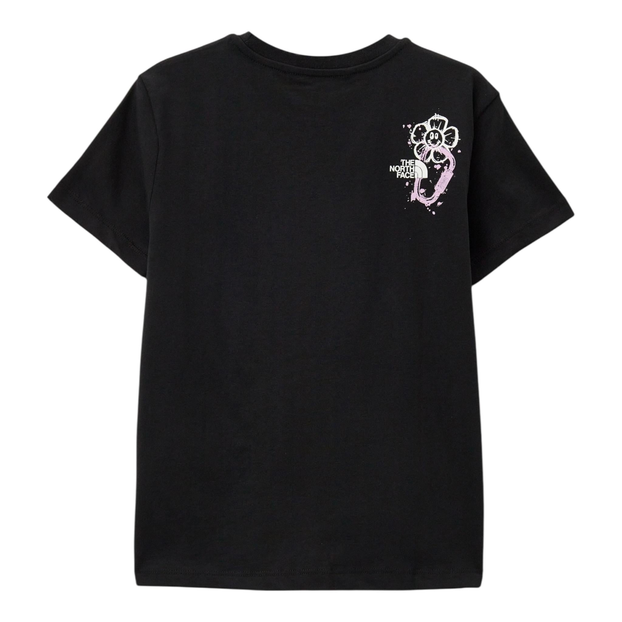 The North Face T-Shirt tinta unita Girocollo con Stampa Nero per Bambina NF0A8AXF NERO THE NORTH FACE 