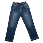 SARABANDA jeans tinta unita cn elastico in vita Blu per Bambino 0A168 BLU SARABANDA 