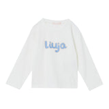 LIU JO shirt girocollo tinta unita con stampa logo Panna per Neonata KF4069N PANNA LIU JO 