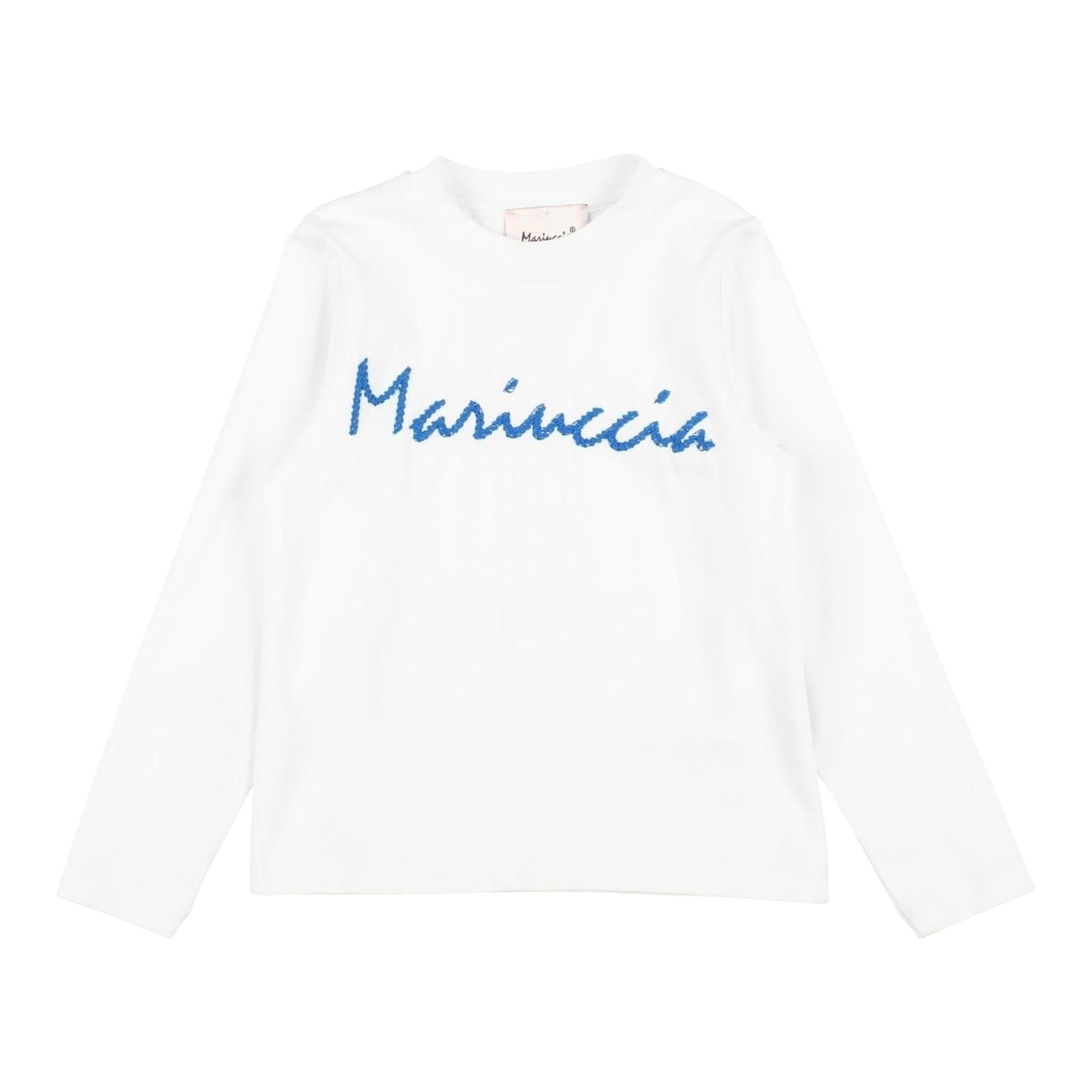 MARIUCCIA shirt girocollo tinta unita con stampa logo Bianco per Neonata MBFW23T617 BIANCO MARIUCCIA 