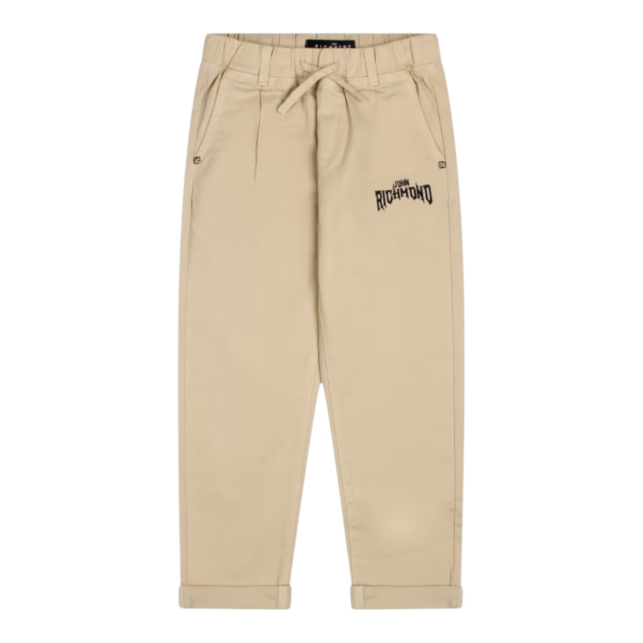 JOHN RICHMOND pantalone tinta unita con elastico in vita Beige per Bambino RBA24076PA BEIGE JOHN RICHMOND 