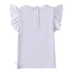 Mini Banda T-Shirt Girocollo Tinta Unita con Stampa per Neonata 0B318 BIANCO MINI BANDA 