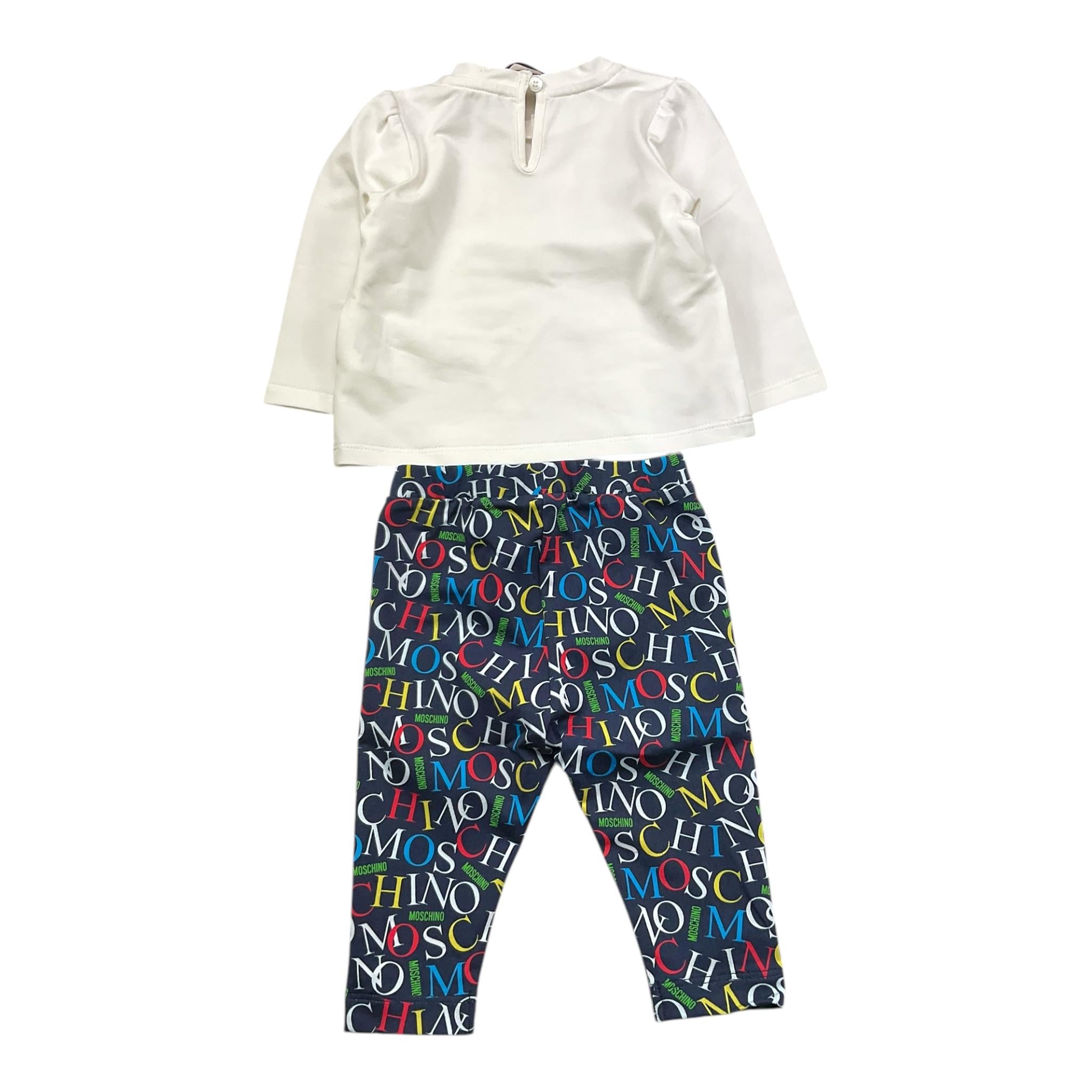 MOSCHINO completo 2pz shirt-leggins bicolore Bianco/blu per Neonata MAK01Y BIANCO/BLU MOSCHINO 