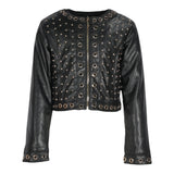 FUN & FUN giubbino in ecopelle tinta unita traforato Nero per Bambina FNJJK15852 NERO FUN & FUN 