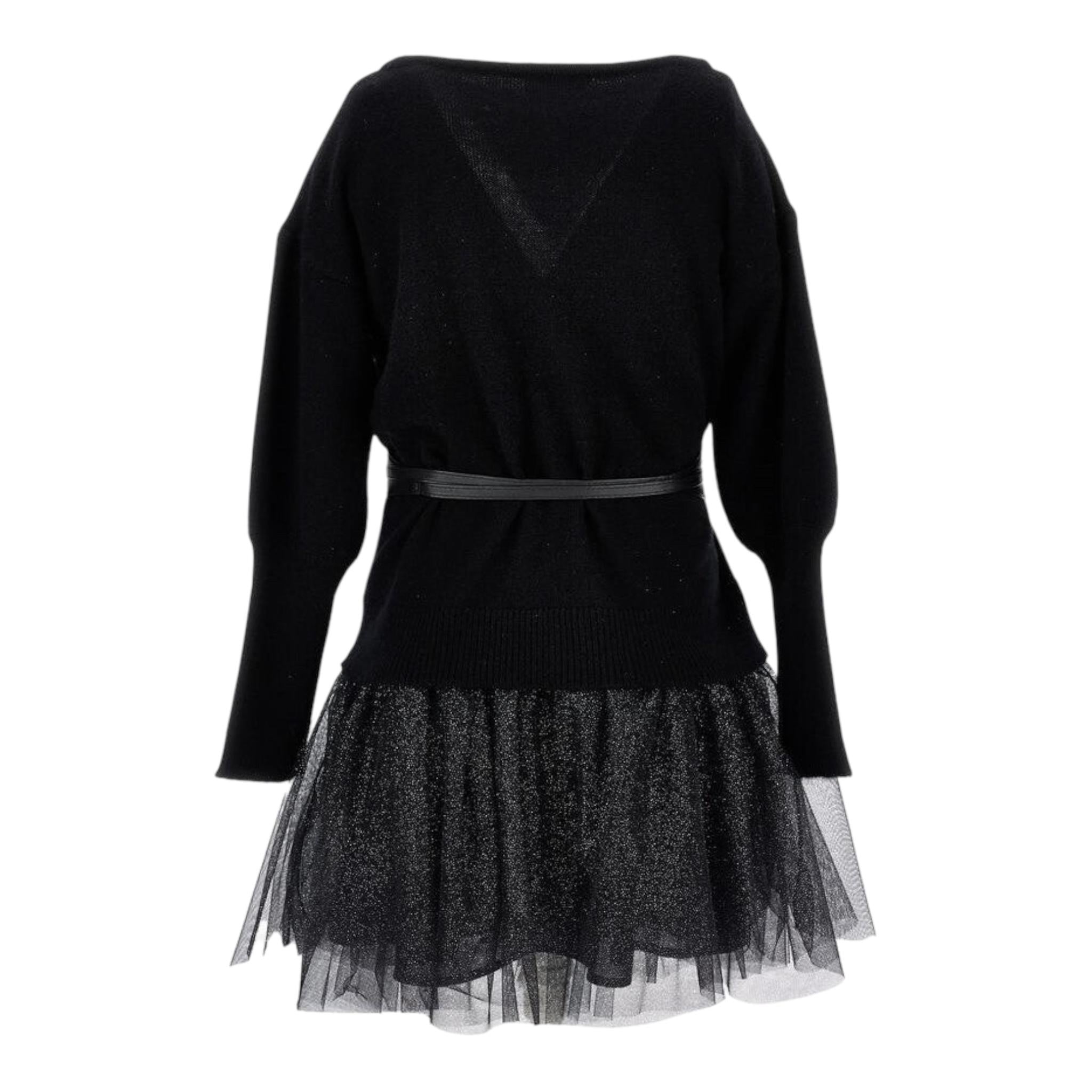 MONNALISA set abito tinta unita con maglia e cintura Nero per Bambina 41B904 NERO MONNALISA 