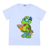 Mousse T-Shirt Tinta Unita con Stampa per Bambino NINJASURFFF BIANCO MOUSSE 