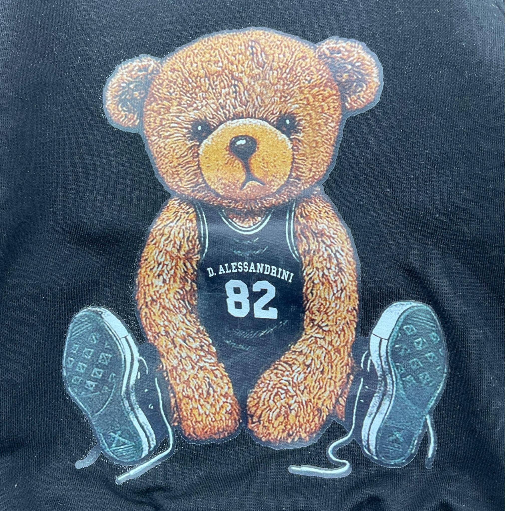 DANIELE ALESSANDRINI felpa girocollo tinta unita con stampa Nero per Neonato 1291F00032 NERO DANIELE ALESSANDRINI 