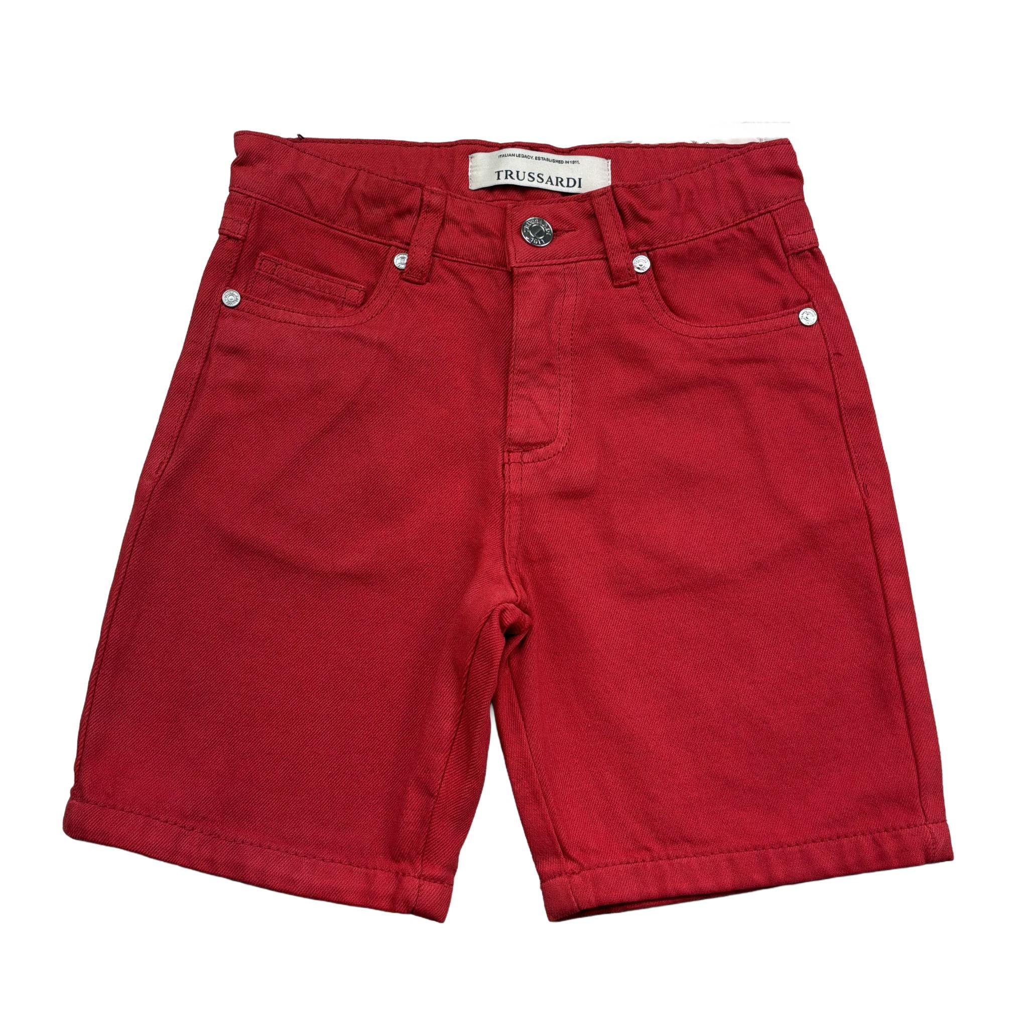 Trussardi Bermuda Tinta Unita con Girovita Regolabile per Bambino TBP26022BE ROSSO TRUSSARDI 