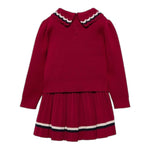 ABEL & LULA completo 2pz tinta unita maglia-gonna Bordeaux per Bambina 5548 BORDEAUX ABEL & LULA 