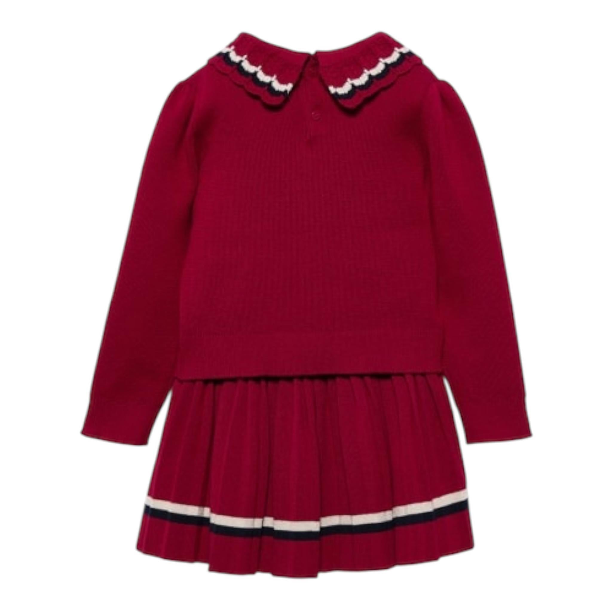 ABEL & LULA completo 2pz tinta unita maglia-gonna Bordeaux per Bambina 5548 BORDEAUX ABEL & LULA 