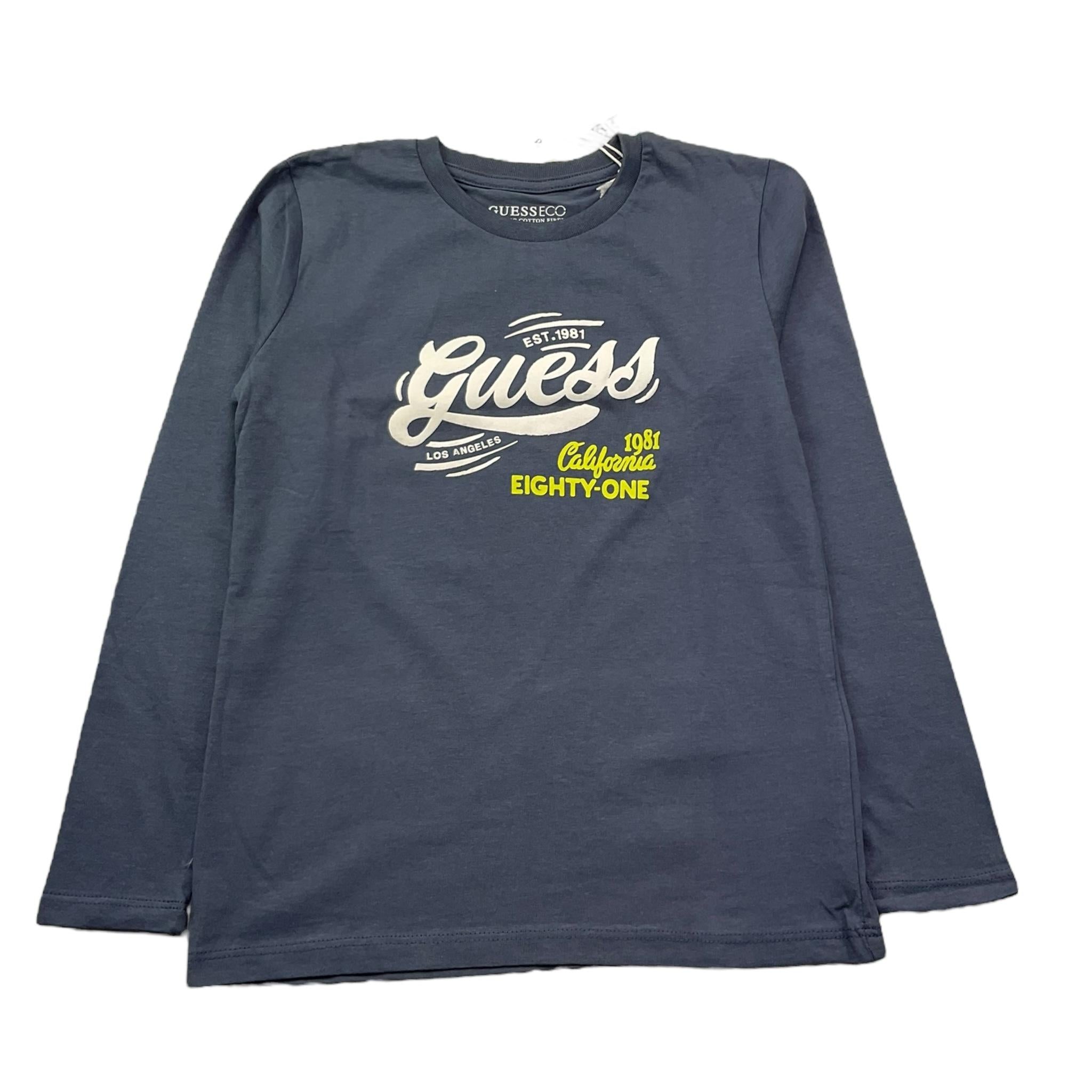 Guess Shirt Girocollo Tinta Unita con Logo per Neonato N5RI17K8HM4 PETROLIO GUESS 