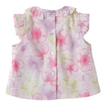 Mini Banda Camicia tinta unita con Fantasia Fiori Bianco per Neonata 3B701 BIANCO MINI BANDA 