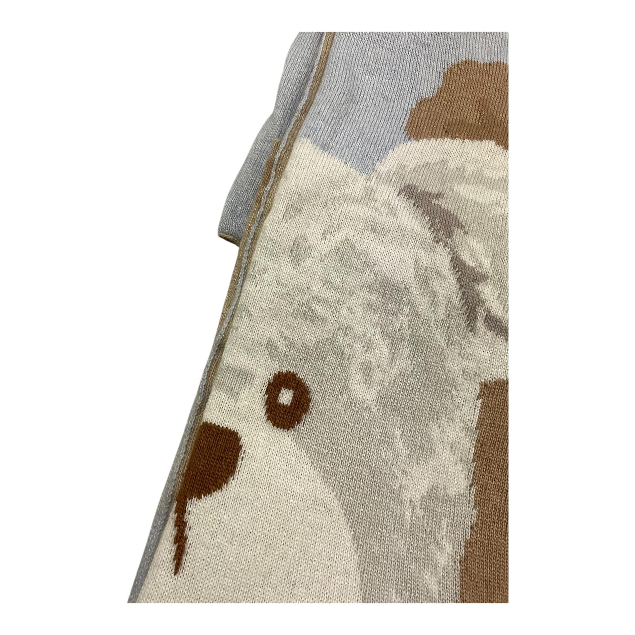 LE BEBE' coperta tricolore con orso Azzurro per Neonato LBB5103 AZZURRO LE BEBE' 