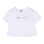 Twinset T-Shirt Girocollo Tinta Unita con Stampa per Bambina 251GJ2484X BIANCO TWINSET 
